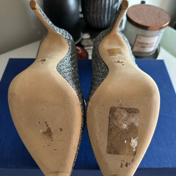 Stuart Weitzman Anny 105 Silver Heels - Picture 4 of 4